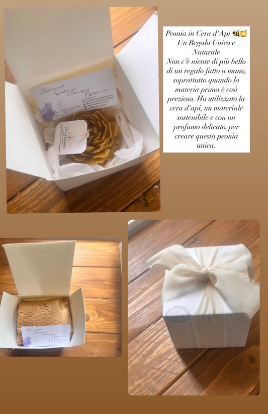Peonia in cera d’api confezionata  🍯🐝